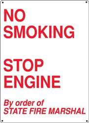 12"w x 16"h "No Smoking Stop Engine" Aluminum Sign