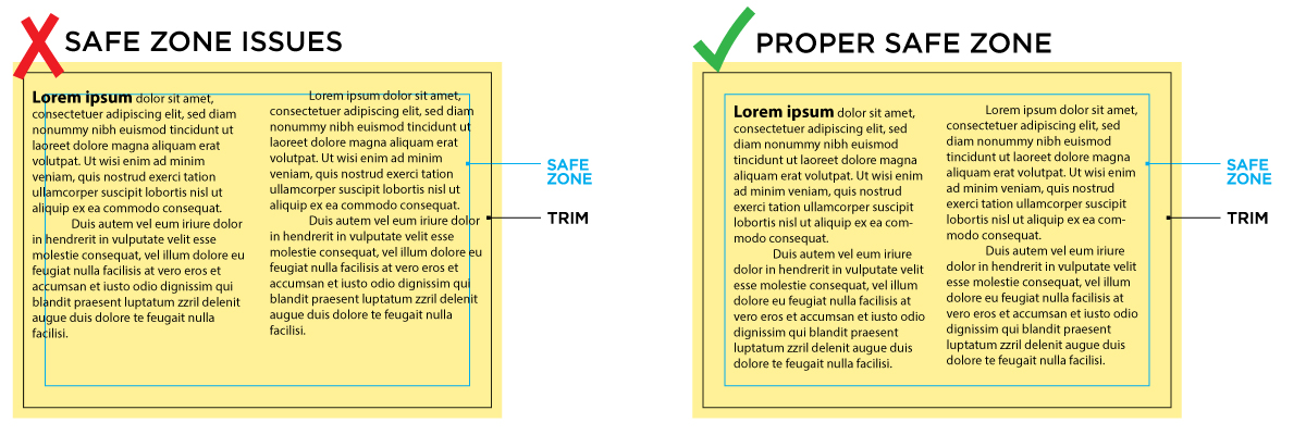 Safe zone printing example